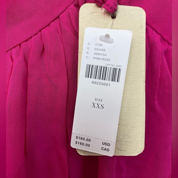 Anthropologie Forever That Girl Sheer Flowy mini dress XXS NWT Barbie Pink - Picture 5 of 13